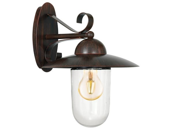 Eglo Milton - Vegglampe - 1 sokkel - E27 - blank, antikkbrun