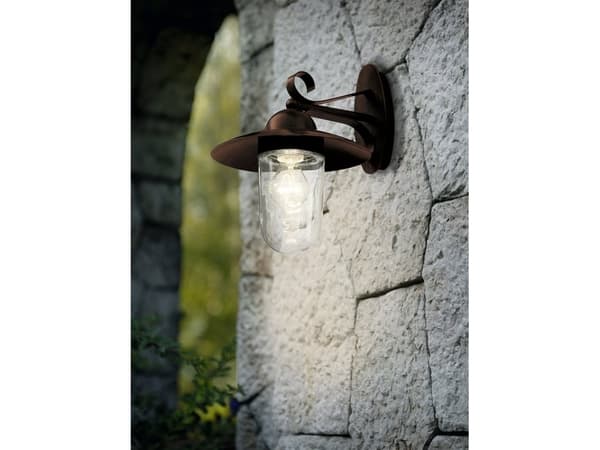 Eglo Milton - Vegglampe - 1 sokkel - E27 - blank, antikkbrun
