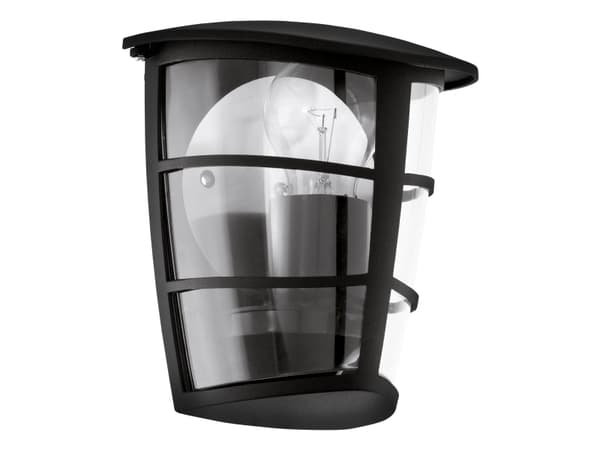 Eglo Aloria - Vegglampe - 1 sokkel - E27 - svart, blank