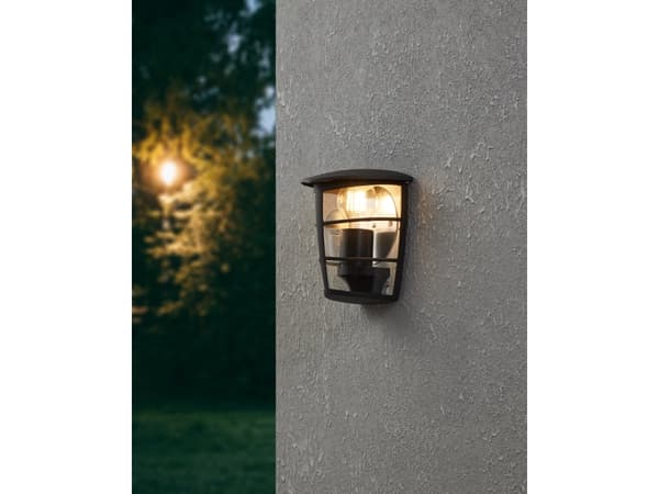 Eglo Aloria - Vegglampe - 1 sokkel - E27 - svart, blank