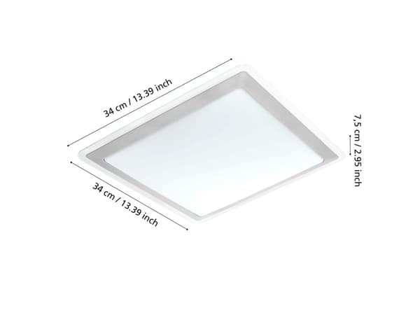 EGLO Competa 1, LED, Glödlampan/-lamporna kan inte bytas ut, 3000 K, 2500 LM, IP20, Silver, Transparent, Vit