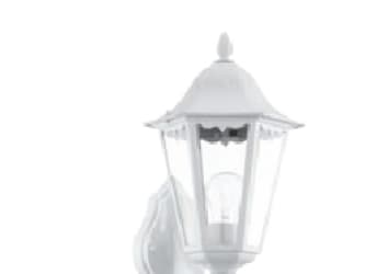 EGLO NAVEDO, Väggbelysning för utomhusbruk, Vit, Gjuten aluminium, Glas, IP44, Entré, Garage, Trädgård, Terass, Transparent