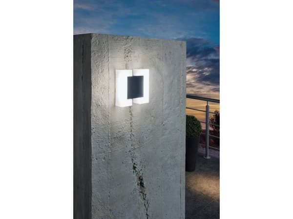 EGLO SITIA, Väggbelysning för utomhusbruk, Antracit, Plast, IP44, I, Vit