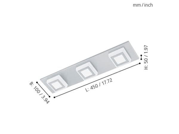 EGLO Masiano, 3 lamppu(a), LED, 3000 K, 1020 lm, IP20, Alumiini