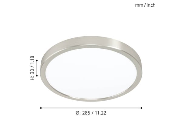 EGLO Fueva 5, 1 lamppu(a), LED, IP20, Satiini teräs, Valkoinen