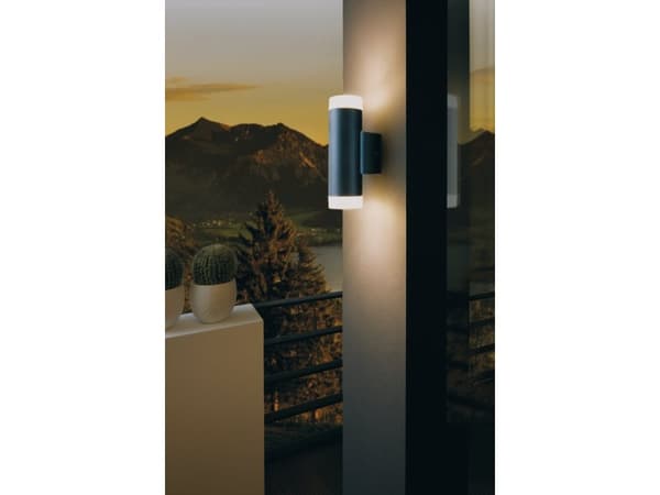 EGLO RIGA-LED, Vegglys, Sort, Plast, IP44, I, Satin