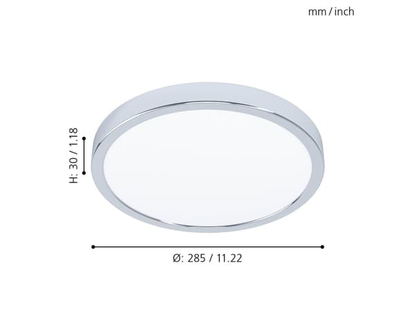 Eglo Fueva 5 Taklampe 28,5 cm. - Krom