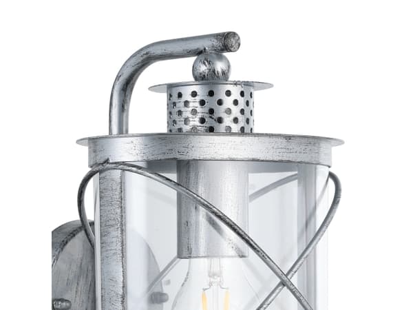 EGLO HILBURN 1, Väggbelysning för utomhusbruk, Silver, Plast, IP44, I, Transparent