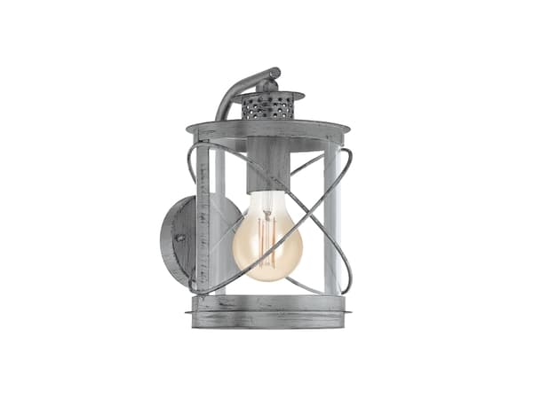 EGLO HILBURN 1, Väggbelysning för utomhusbruk, Silver, Plast, IP44, I, Transparent