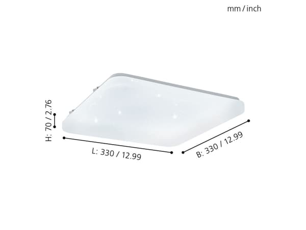 Eglo Frania-S - Vägg-/taklampa - LED - 17.3 W (motsvarande 125 W) - varmt vitt ljus - 3000 K - vit