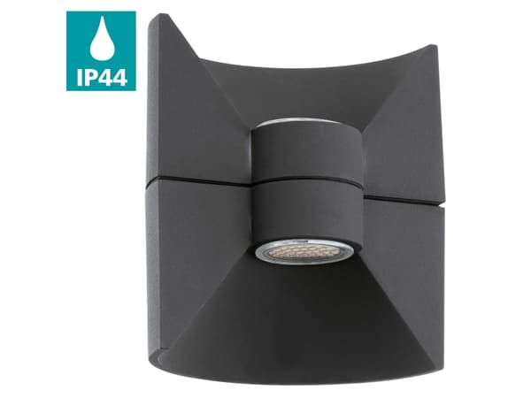 Eglo Redondo - Vägglampa - LED-glödlampa x 2 - GU10 - totalt: 5 W - klass F - varmt vitt ljus - 3000 K - antracit