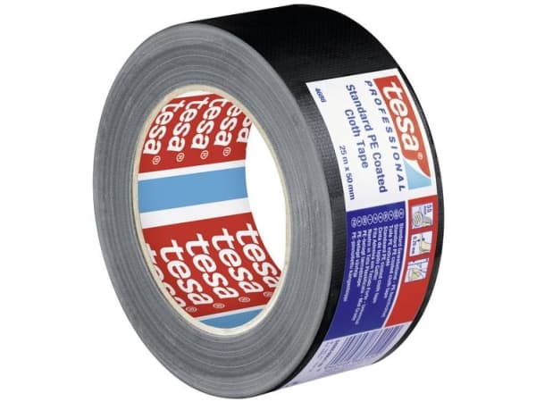 TESA 4688, Sort, Bundtning, Emballage, Reparerer, Polyester, 25 m, 50 mm