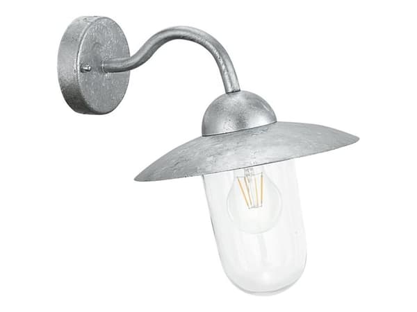 EGLO 88489, Seinävalaistus ulkotiloihin, Metallinen, Lasi, Terästä, IP44, Sisäänkäynti, Autotalli, Puutarha, Patio, I Metallinen