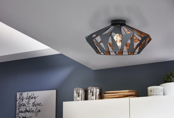 EGLO CARLTON 6 LOFT E27 Ø470 SORT KOBBER