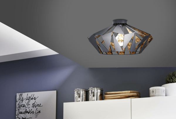 EGLO CARLTON 6 LOFT E27 Ø470 SORT KOBBER