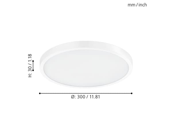 EGLO Fueva-A, 1 ampuller, LED, IP20, Hvit