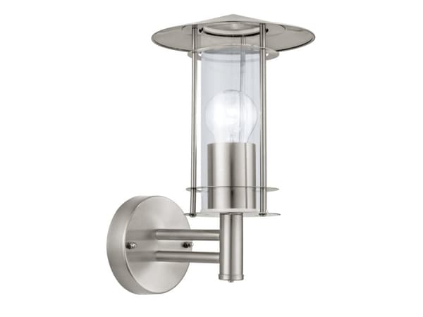 Eglo Lisio - Vägglampa - 1 uttag - E27 - cylinder - rostfritt stål, klar
