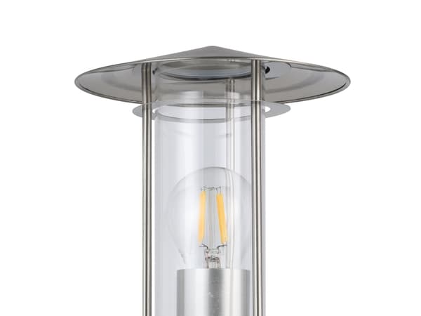 Eglo Lisio - Vägglampa - 1 uttag - E27 - cylinder - rostfritt stål, klar