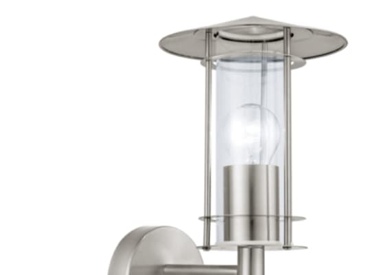 Eglo Lisio - Vägglampa - 1 uttag - E27 - cylinder - rostfritt stål, klar