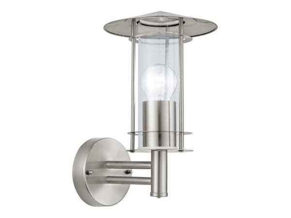 Eglo Lisio - Vägglampa - 1 uttag - E27 - cylinder - rostfritt stål, klar Rostfritt stål