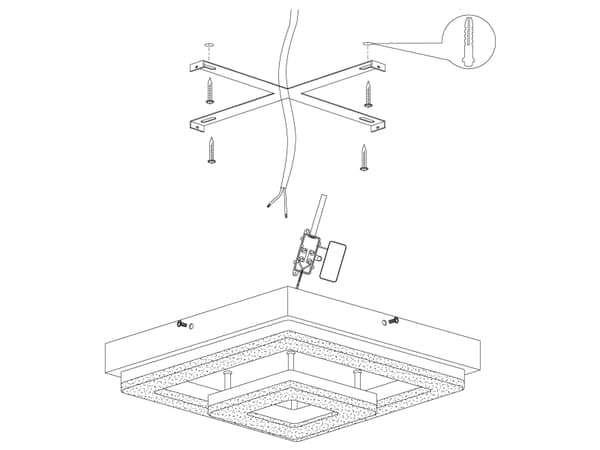 EGLO Fradelo, LED, Ei vaihdettavissa oleva hehkulamppu, 3000 K, 1250 lm, IP20, Kromi, Läpinäkyvä