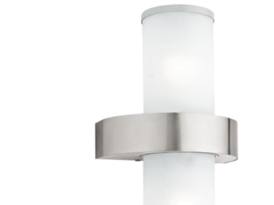 EGLO 86541, Seinävalaistus ulkotiloihin, Ruostumaton teräs, Valkoinen, Lasi, Ruostumaton teräs, IP44, Sisäänkäynti, Autotalli, Puutarha, Patio, I
