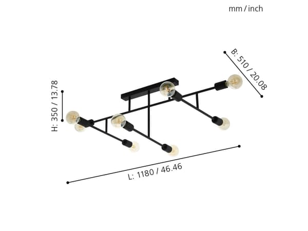 EGLO BELSIANA LOFT 8L L1180 SORT