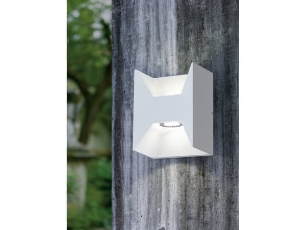 EGLO MORINO, Vegglys, Hvit, Aluminium, IP44, Inngang, Garage, Hage, Terrasse, 2 ampuller