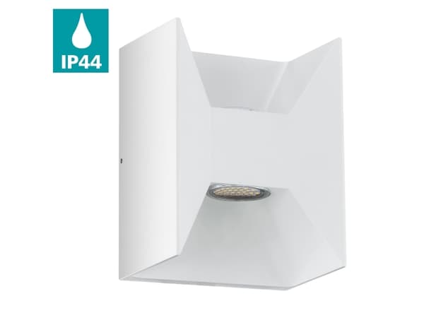 EGLO MORINO, Vegglys, Hvit, Aluminium, IP44, Inngang, Garage, Hage, Terrasse, 2 ampuller