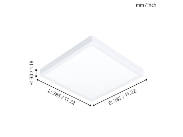 EGLO Fueva 5, LED, 4000 K, 2500 lm, IP20, Hvit