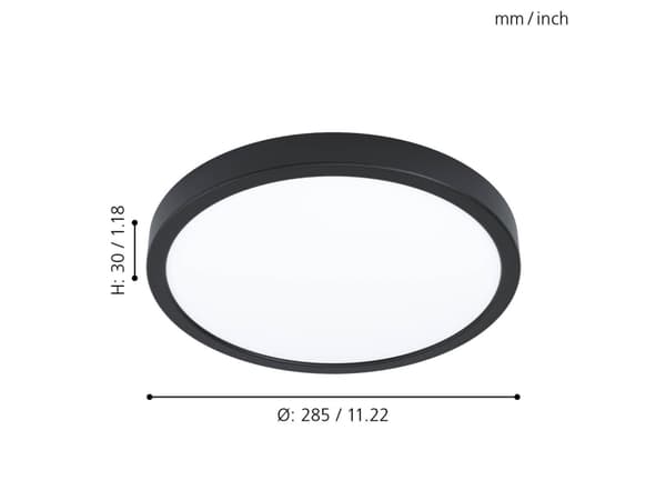 EGLO Fueva, 1 ampuller, LED, IP20, Sort