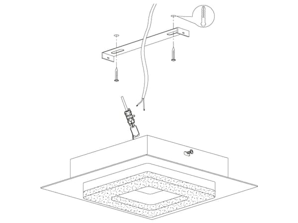 EGLO Fradelo 1, 1 ampuller, LED, 3000 K, 400 lm, IP20, Sort, Gjennomsiktig