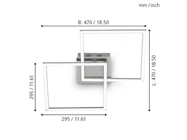 EGLO PALMAVES 1 LOFT FJ.BETJ L665 3900LM 3000-6500K B.ALU