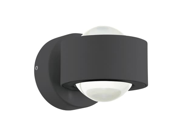 EGLO Treviolo, 2 lampor, 3000 K, IP44, Antracit, Transparent