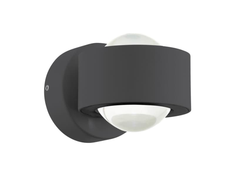 EGLO Treviolo, 2 lampor, 3000 K, IP44, Antracit, Transparent