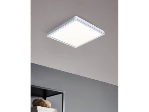 EGLO Fueva 5, LED, 2400 lm, IP44, Kromfarget, Hvit
