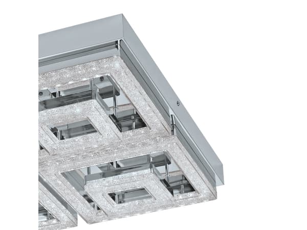 EGLO Fradelo, LED, Ikke-utskiftbare pærer, 3000 K, 1250 lm, IP20, Kromfarget, Gjennomsiktig
