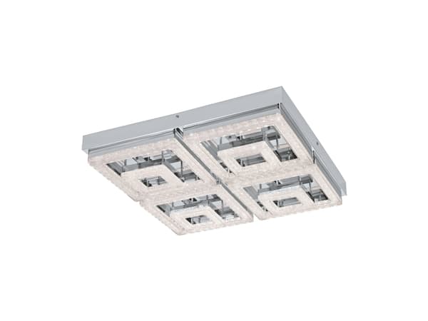 EGLO Fradelo, LED, Ikke-utskiftbare pærer, 3000 K, 1250 lm, IP20, Kromfarget, Gjennomsiktig Kromfarget, Gjennomsiktig