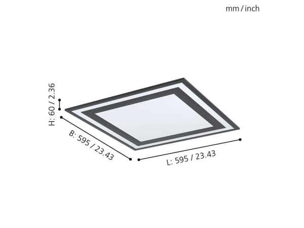 EGLO Savatarila, LED, 4600 LM, IP20, Svart, Vit