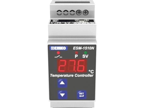 Emko ESM-1510-N.2.11.0.1/00.00/2.0.0.0.0 2-punktsreglering Temperaturregulator Pt100 -50 till 400 °C Relä 5 A (L x B x H) 62 x 35 x 90 mm