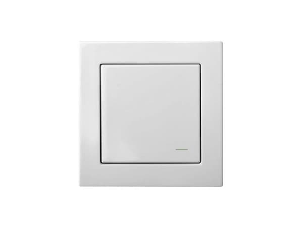 Liregus EPSILON radiolähetin, 1-napainen SlimLine-kehyksellä (plug-in), valkoinen