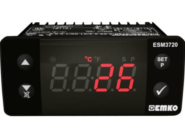 Emko ESM-3720.5.05.0.1/01.00/1.0.0.0.0 2-punkts- och PID-regulator Temperaturregulator J 0 till 800 °C Relä 16 A (L x B x H) 65 x 76 x 35 mm