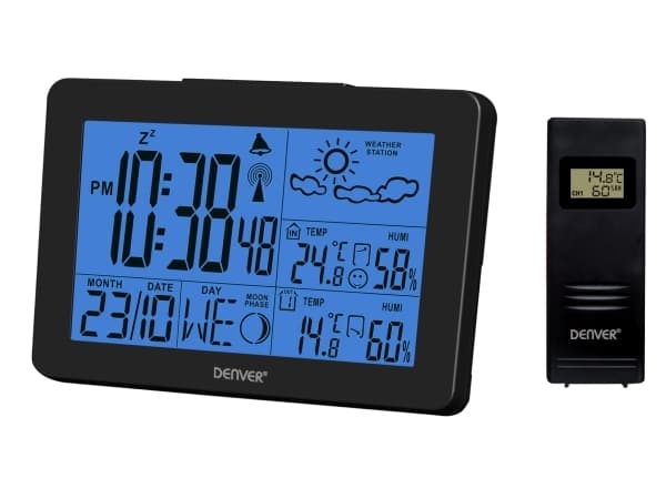 Denver WS-530BLACK, Musta, Kosteusmittari sisäkäyttöön, Lämpömittari sisäkäyttöön, Kosteusmittari ulkokäyttöön,..., 20 - 90%, 0 - 50 °C, Akku, 159 mm
