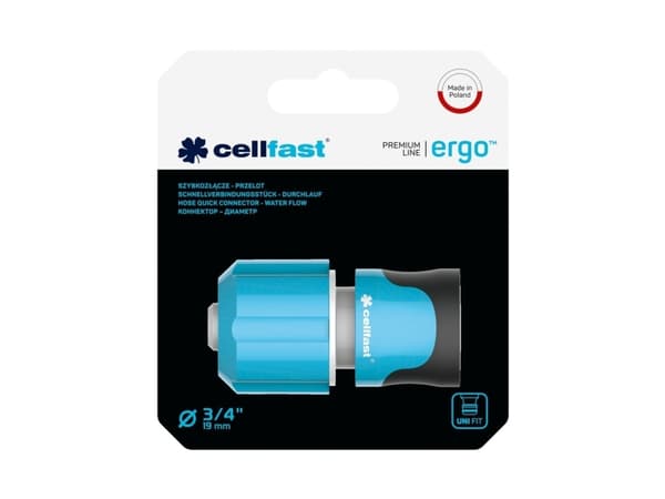 CELLFAST 53-135, Slanganslutning, 3/4", ABS, Polykarbonat, Rostfritt stål, Svart, Blå
