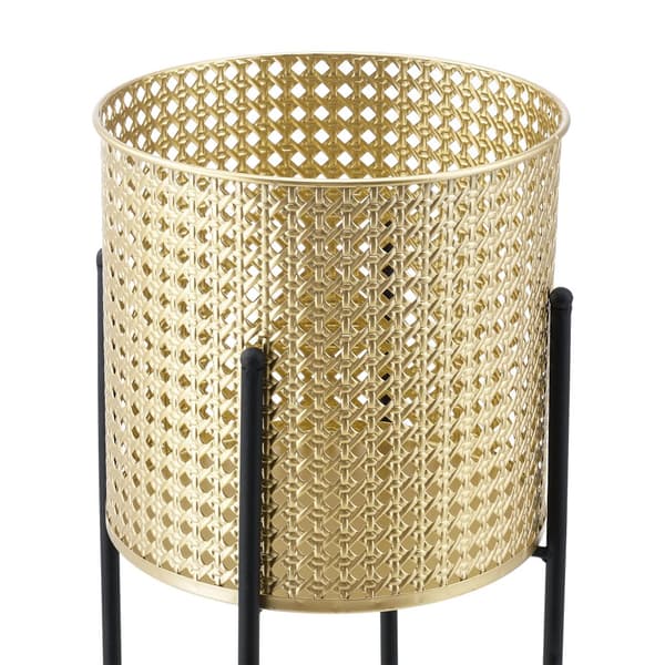 [en.casa] Växtställ Mol set 2-50x21x21cm-70x24x24cm-metall-svart-guld
