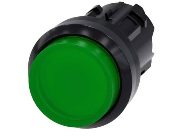 Siemens 3SU1001-0BB40-0AA0 Tryckknapp Frontring plast, rund knapp Svart, grön 1 st