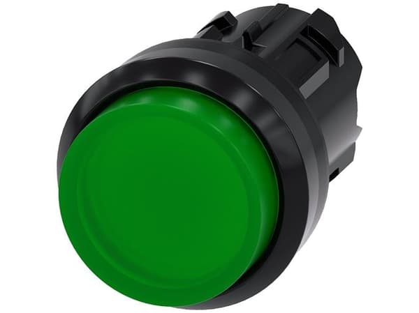 Siemens 3SU1001-0BB40-0AA0 Tryckknapp Frontring plast, rund knapp Svart, grön 1 st