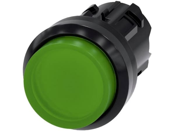 Siemens 3SU1001-0BB40-0AA0 Tryckknapp Frontring plast, rund knapp Svart, grön 1 st
