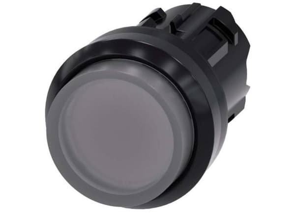 Siemens 3SU10010BB700AA0 3SU1001-0BB70-0AA0 Lystrykknap Frontring plastic, Rund Knap Sort, Klar 1 stk