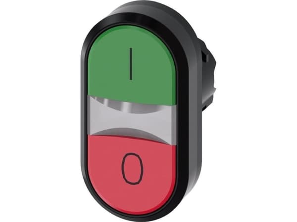 Valaistu painike kaksinkertainen 22mm pyöreä muovinen vihreä ja punainen o litteä Painikkeet 3SU1001-3AB42-0AK0
